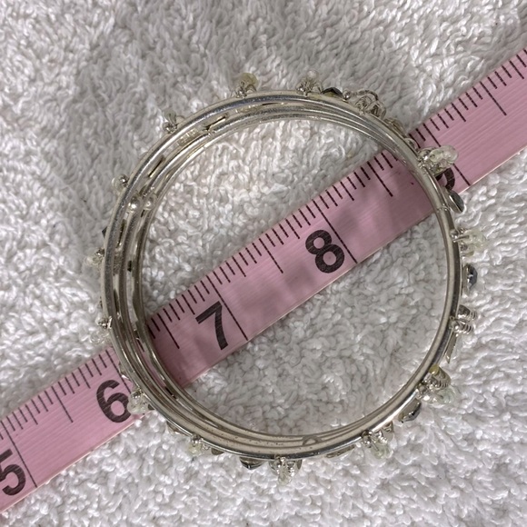 Vintage Elegant Silver and Black Metal Bracelet Set - Picture 2 of 9